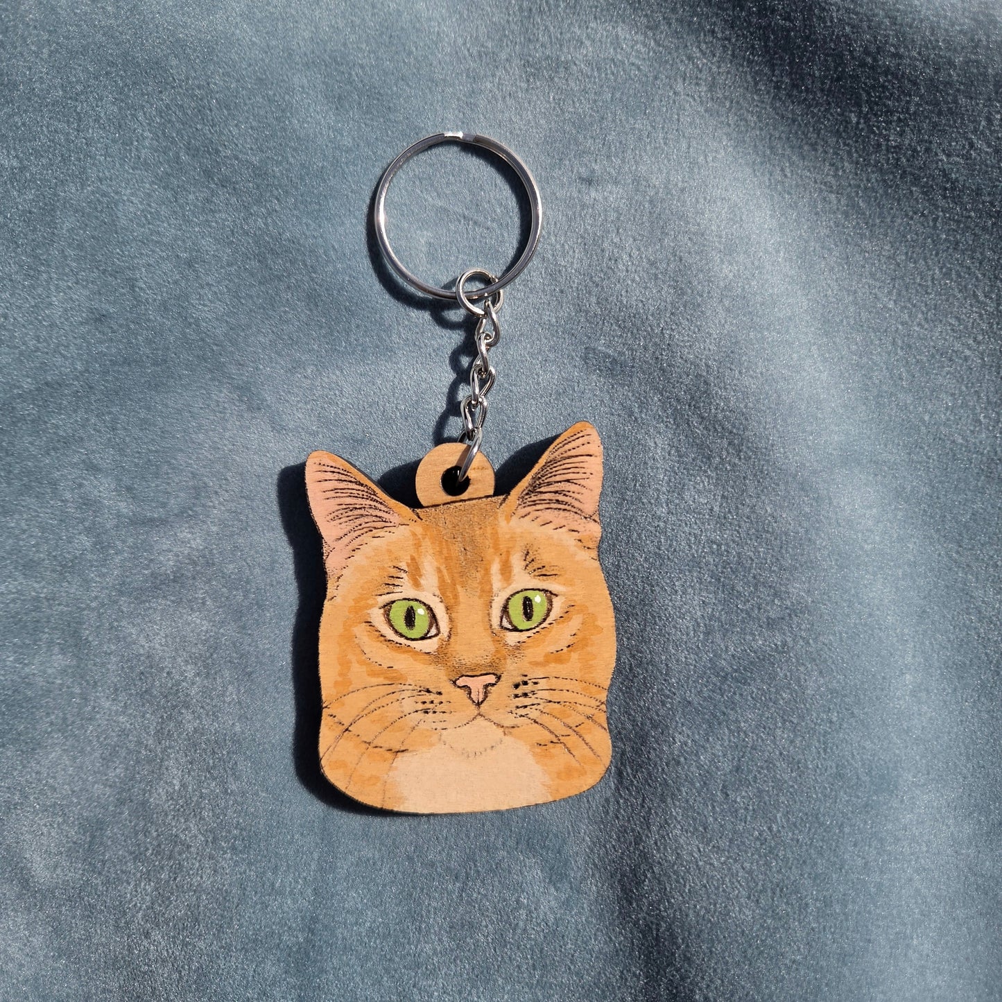 Hand-Painted Wooden Cat Breed Keychain