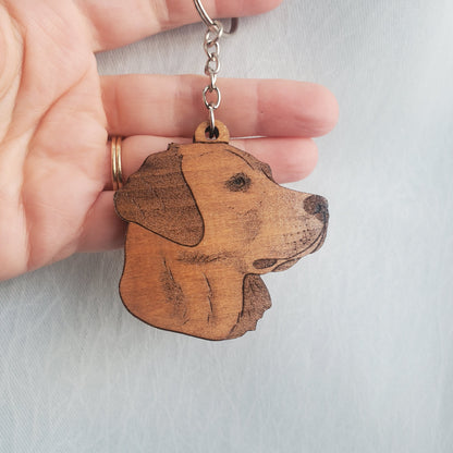 Labrador shaped wooden keychain handmade