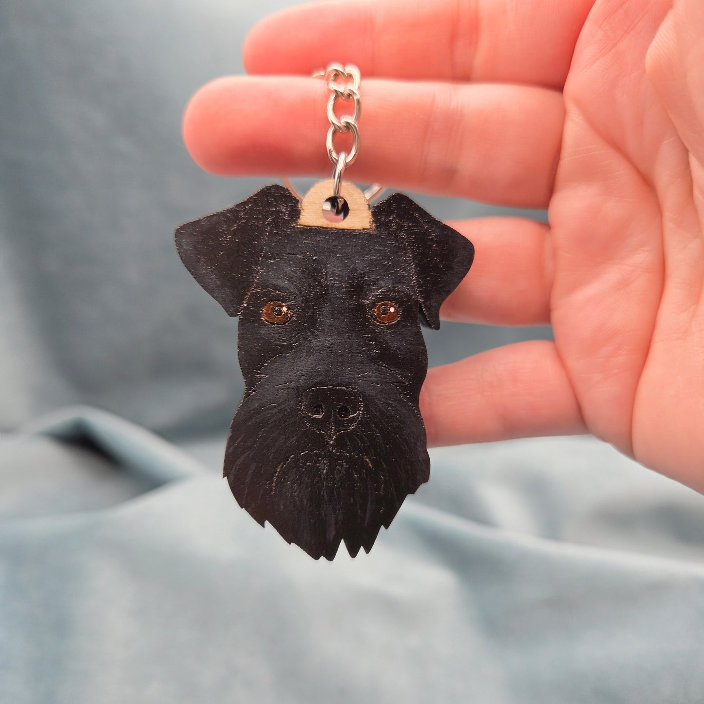 Hand-Painted Wooden Dog Breed Keychain