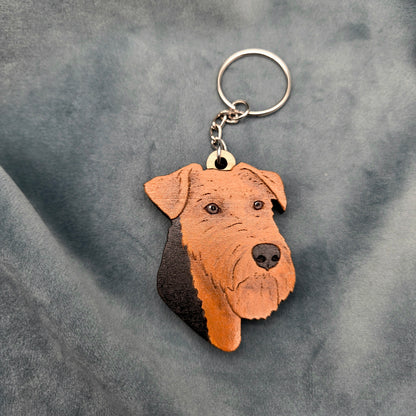 Hand-Painted Wooden Dog Breed Keychain