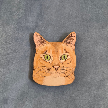 Hand-Painted Wooden Cat Breed Magnet