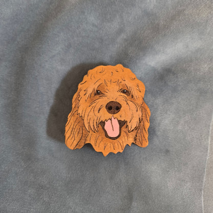 Hand-Painted Wooden Dog Breed Magnet