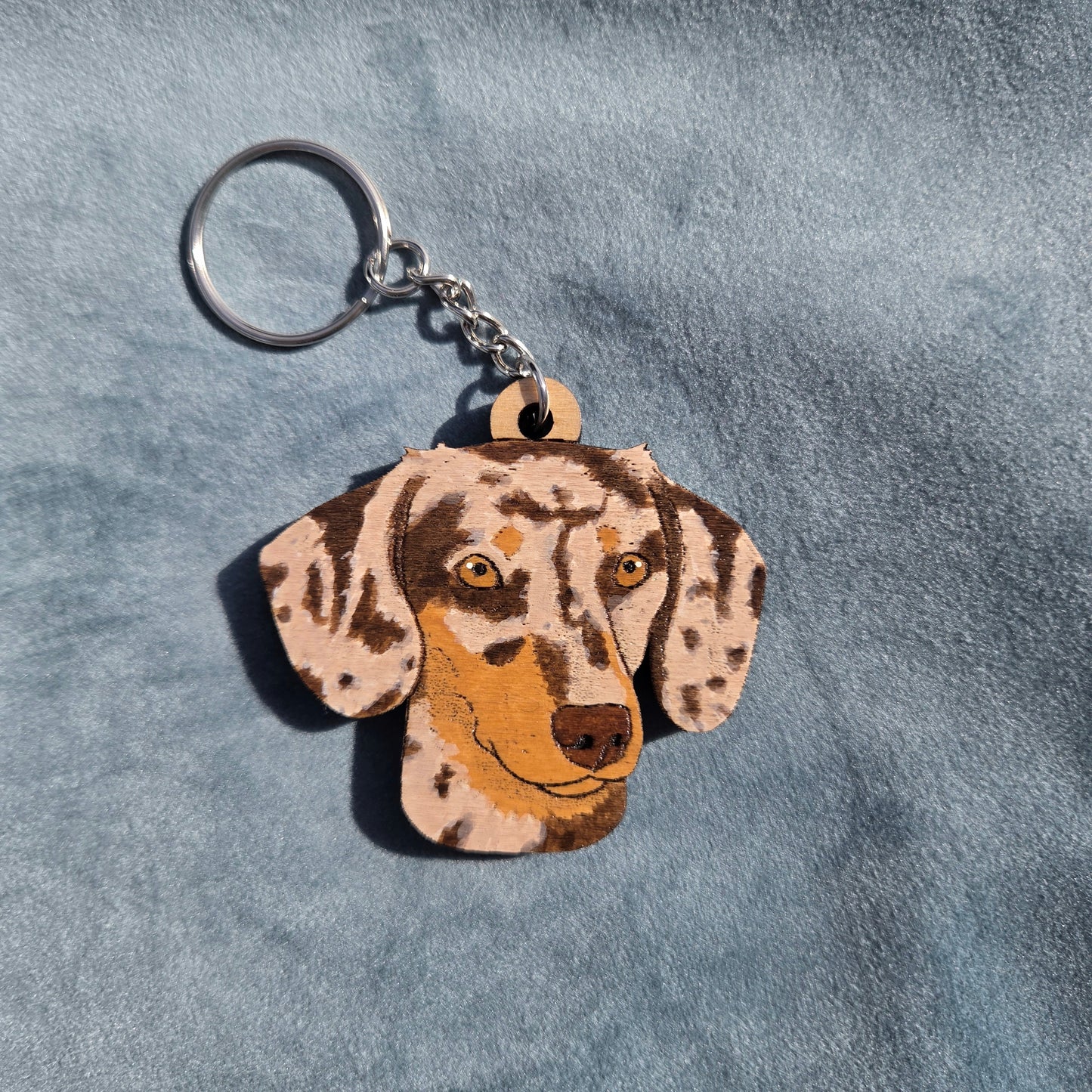 Hand-Painted Wooden Dog Breed Keychain