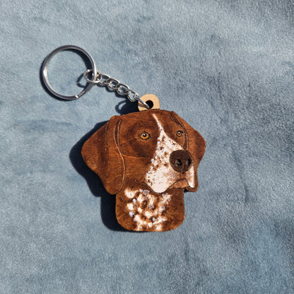 Hand-Painted Wooden Dog Breed Keychain
