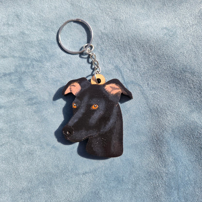 Hand-Painted Wooden Dog Breed Keychain