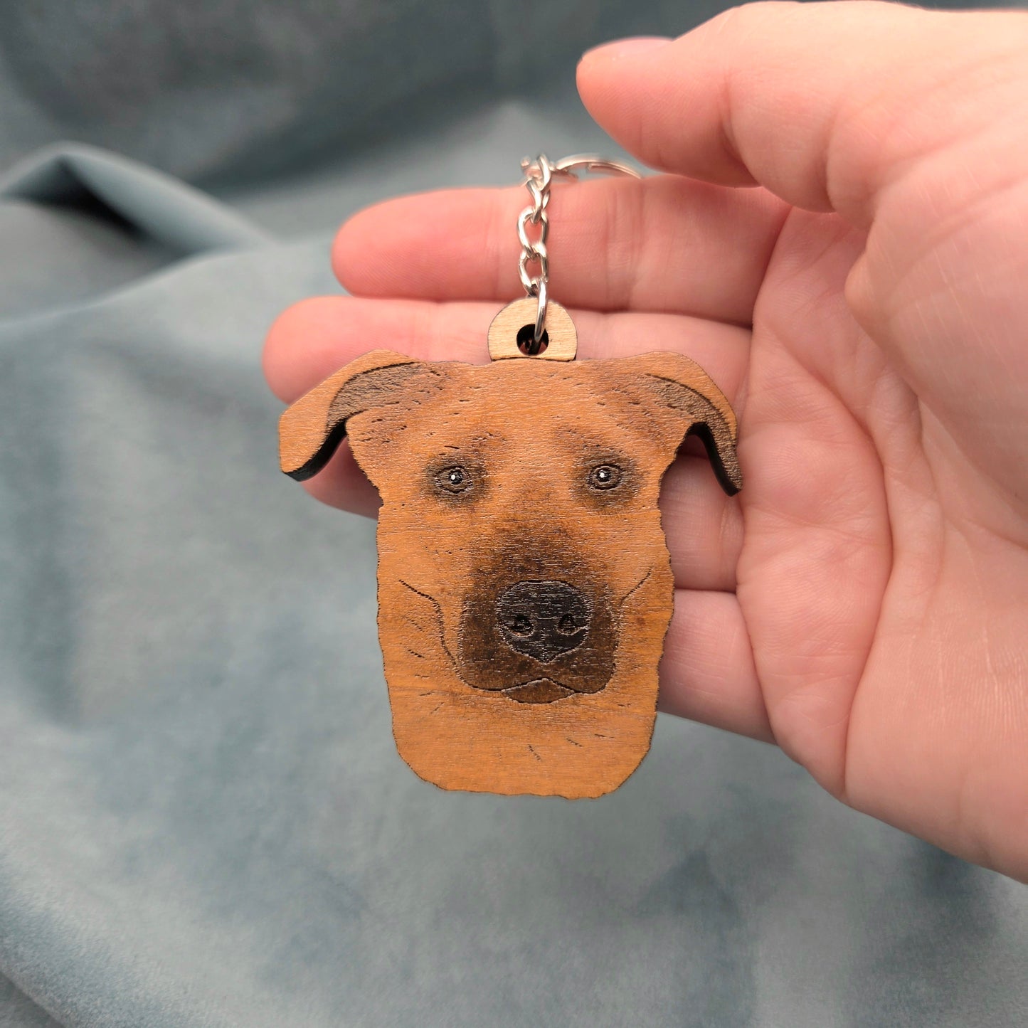 Hand-Painted Wooden Dog Breed Keychain