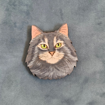 Hand-Painted Wooden Cat Breed Magnet