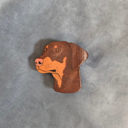 Hand-Painted Wooden Dog Breed Magnet