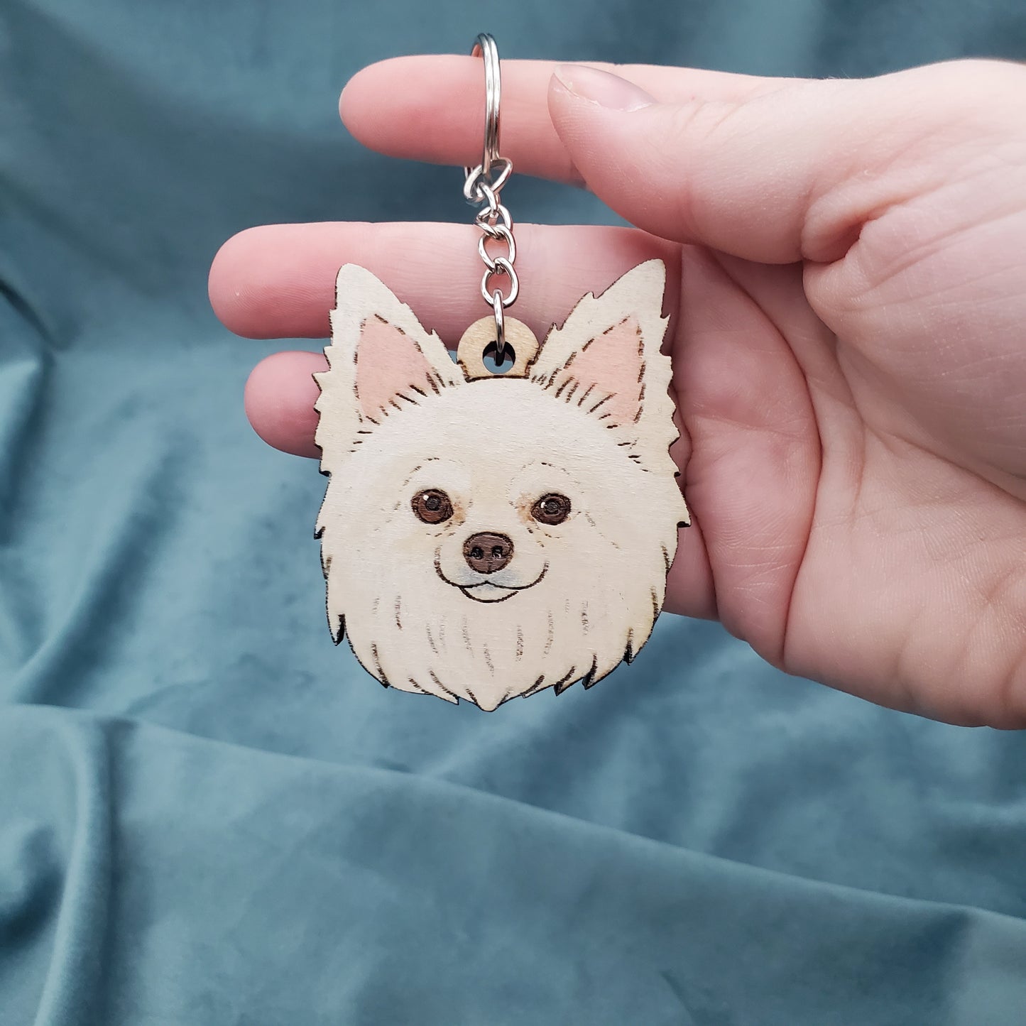 Hand-Painted Wooden Dog Breed Keychain