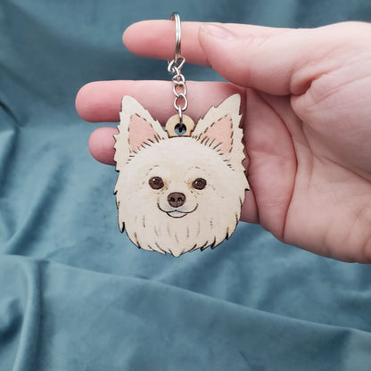 Hand-Painted Wooden Dog Breed Keychain
