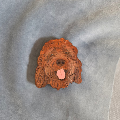 Hand-Painted Wooden Dog Breed Magnet
