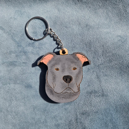 Hand-Painted Wooden Dog Breed Keychain