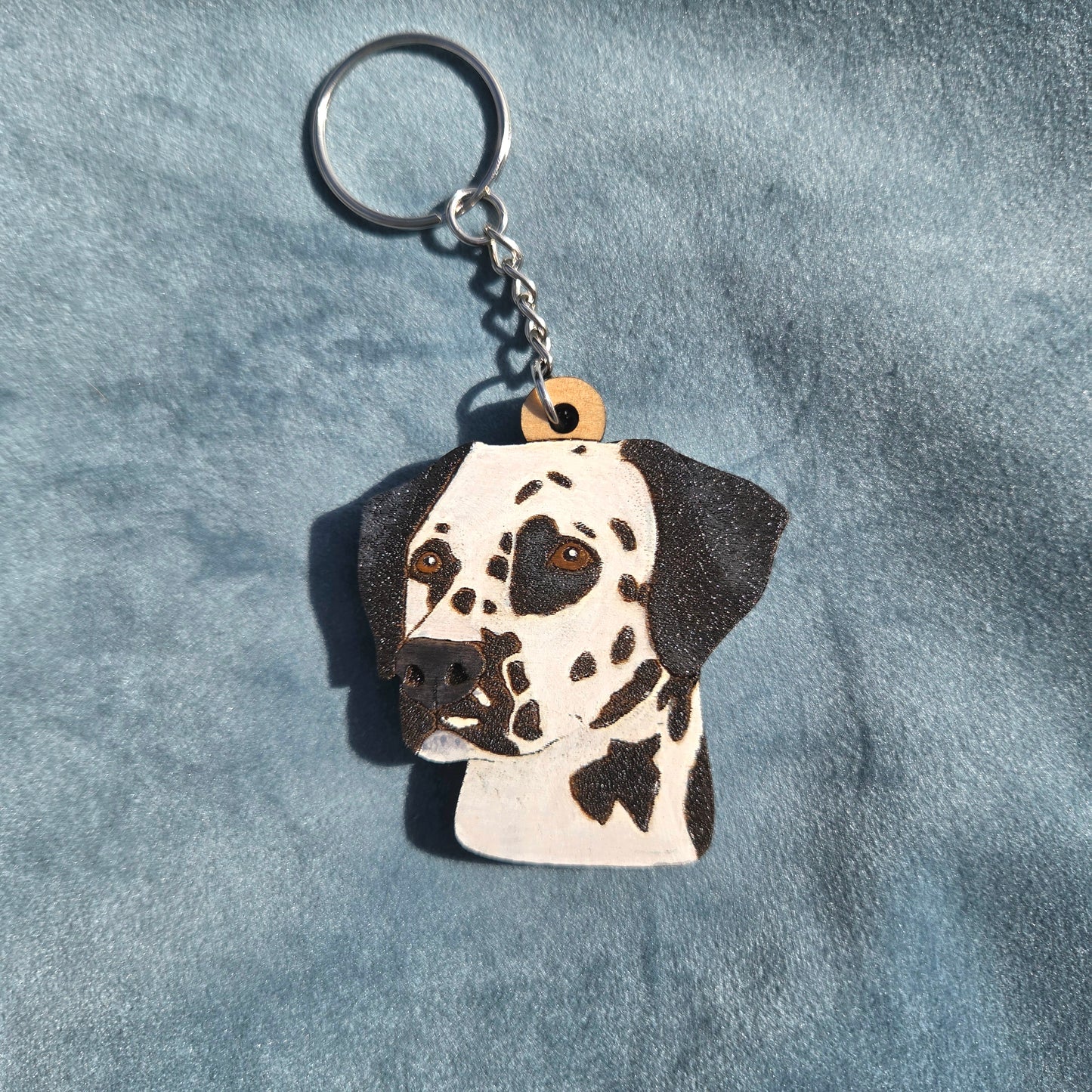Hand-Painted Wooden Dog Breed Keychain
