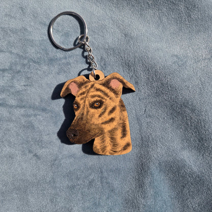 Hand-Painted Wooden Dog Breed Keychain