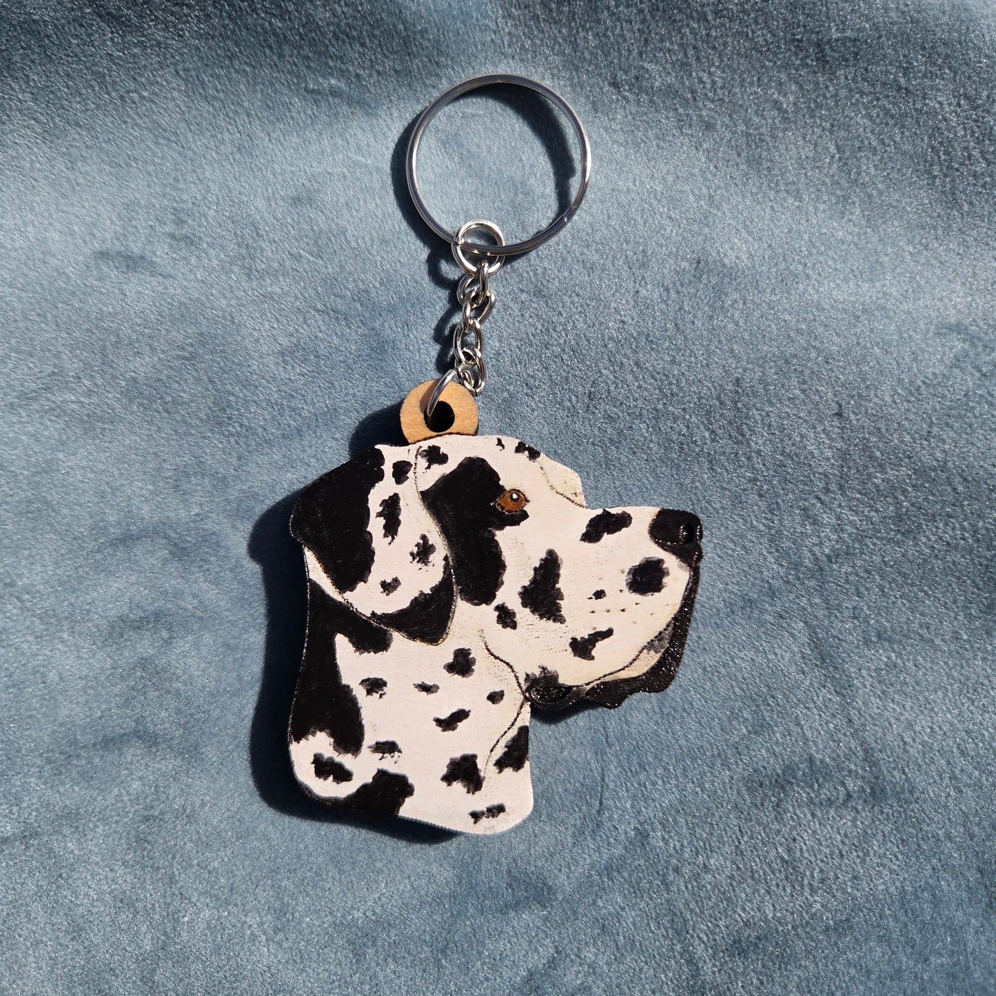 Hand-Painted Wooden Dog Breed Keychain
