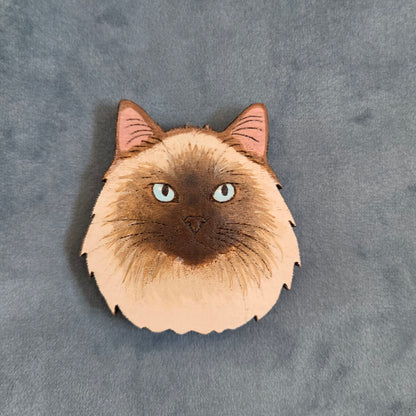 Hand-Painted Wooden Cat Breed Magnet