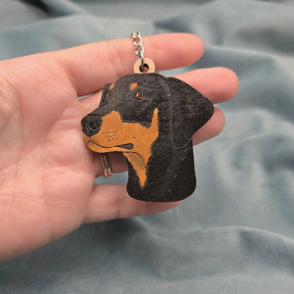 Hand-Painted Wooden Dog Breed Keychain