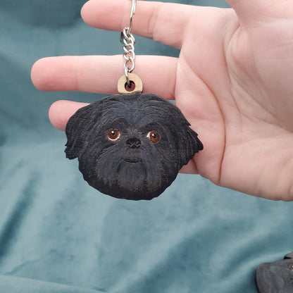 Hand-Painted Wooden Dog Breed Keychain