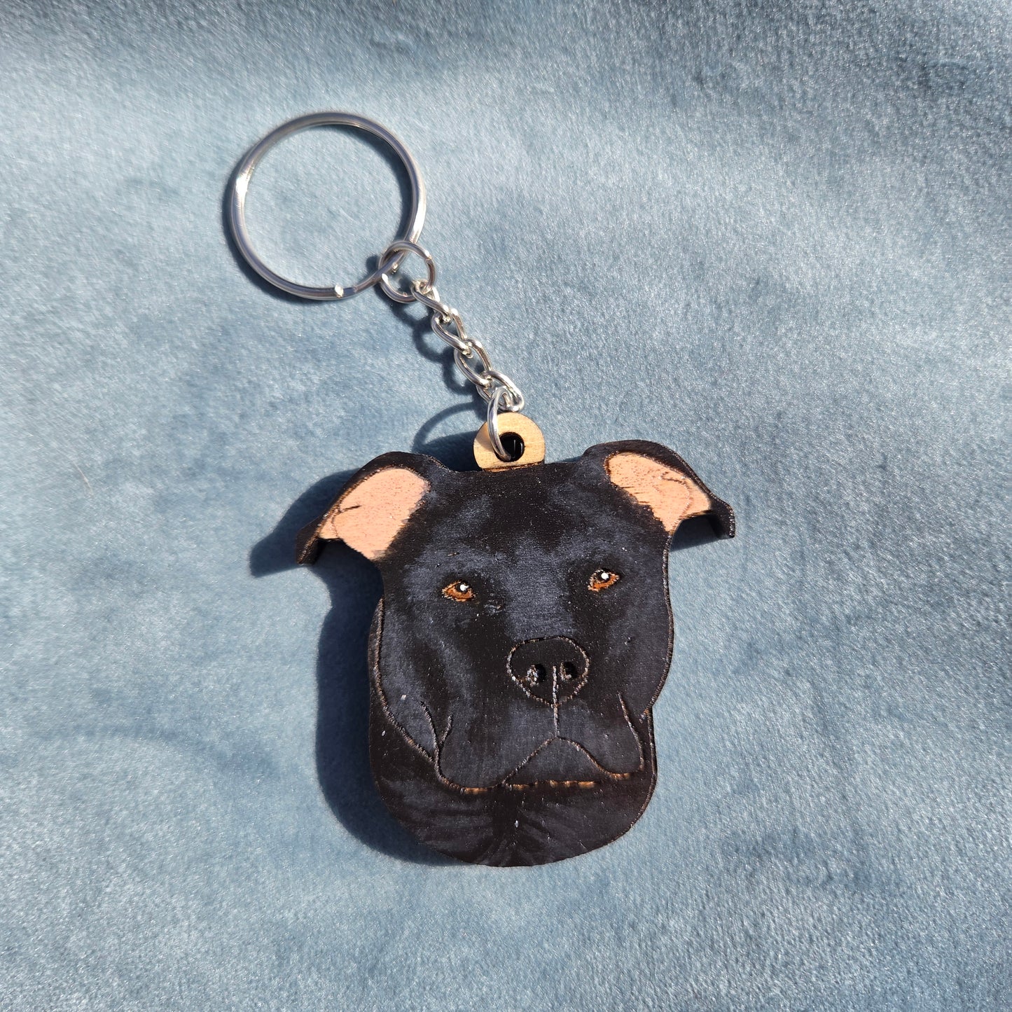 Hand-Painted Wooden Dog Breed Keychain