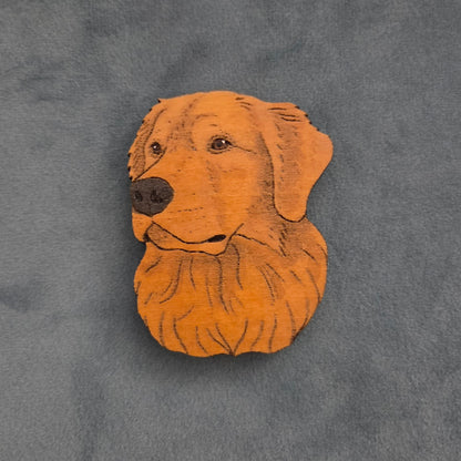 Hand-Painted Wooden Dog Breed Magnet