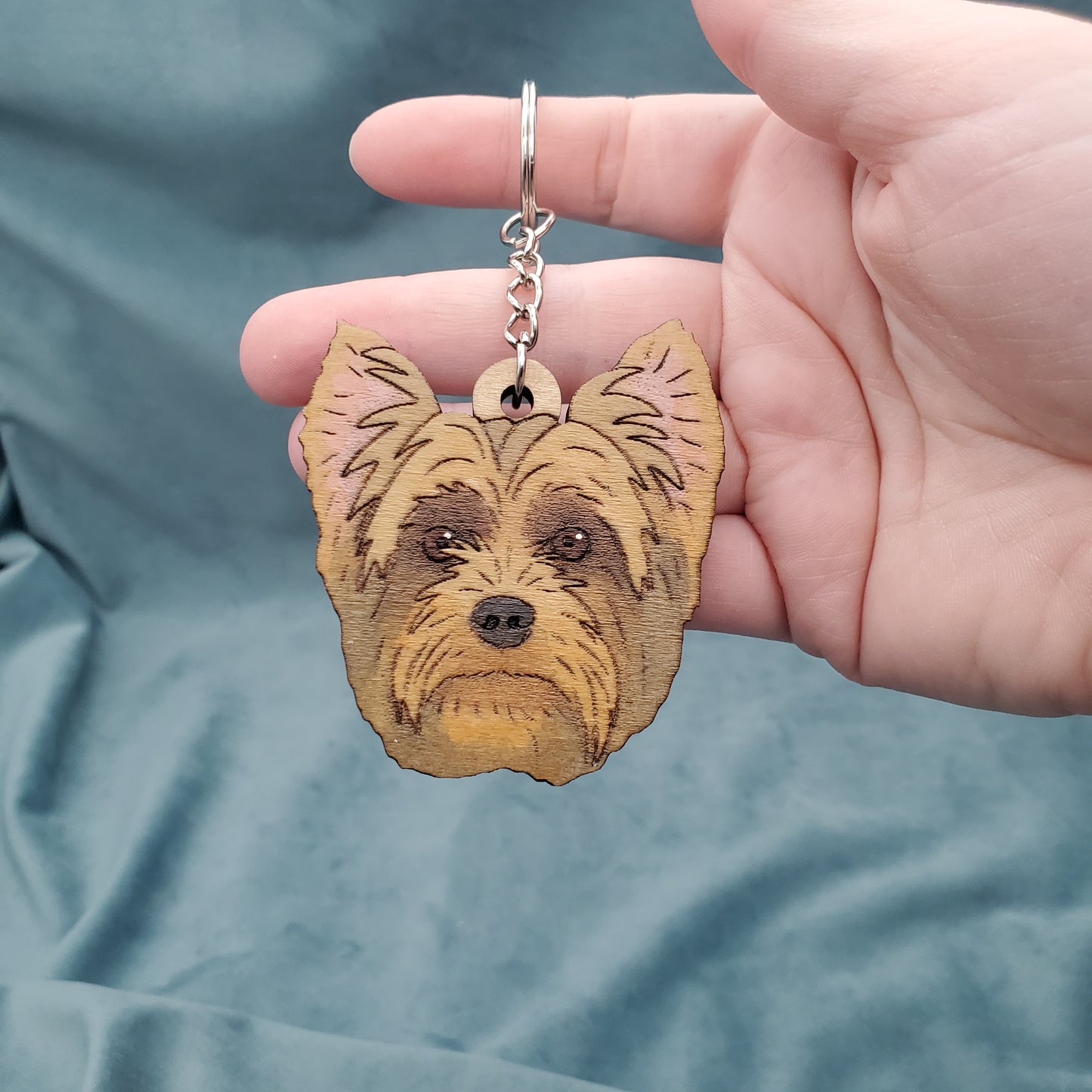 Hand-Painted Wooden Dog Breed Keychain