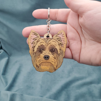 Hand-Painted Wooden Dog Breed Keychain