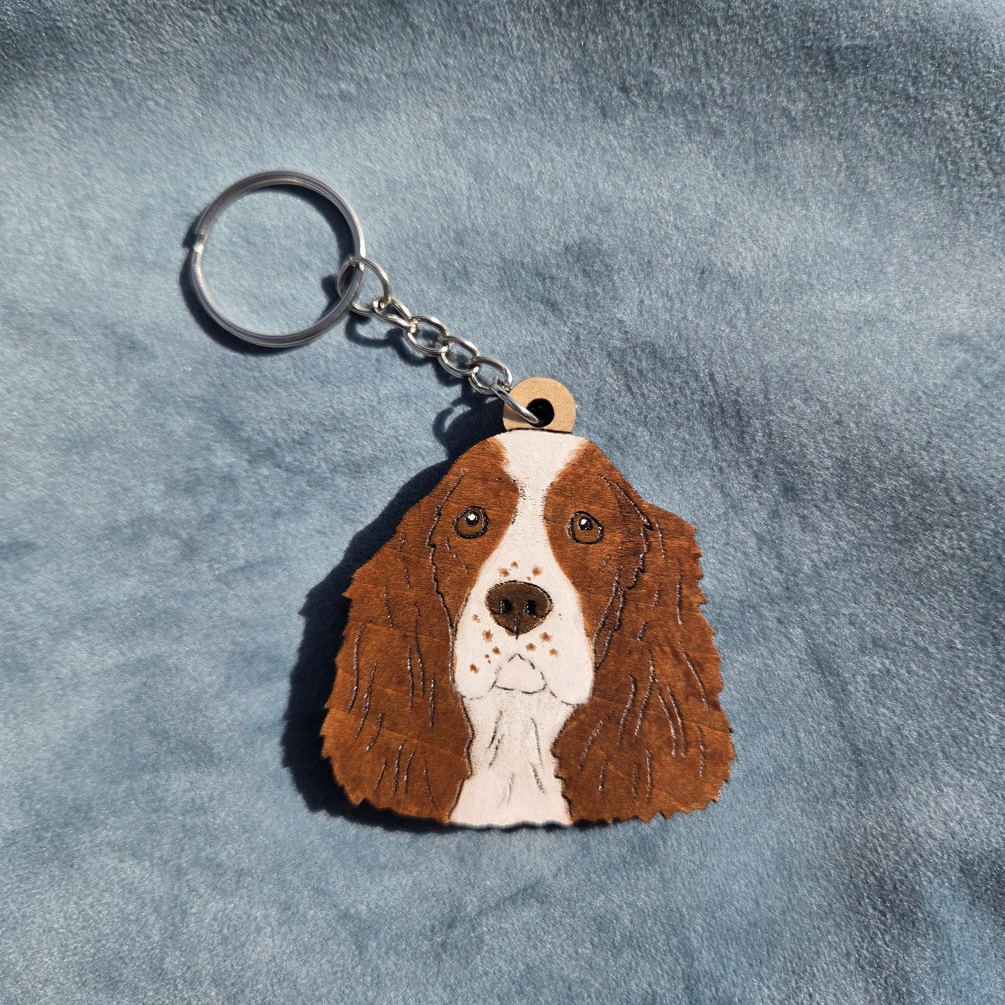 Hand-Painted Wooden Dog Breed Keychain