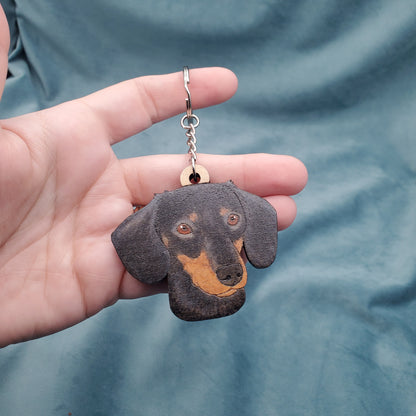 Hand-Painted Wooden Dog Breed Keychain