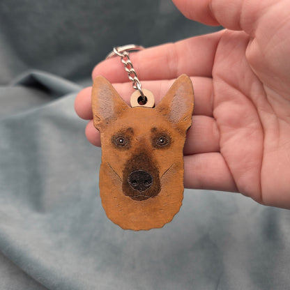 Hand-Painted Wooden Dog Breed Keychain