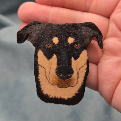 Hand-Painted Wooden Dog Breed Magnet