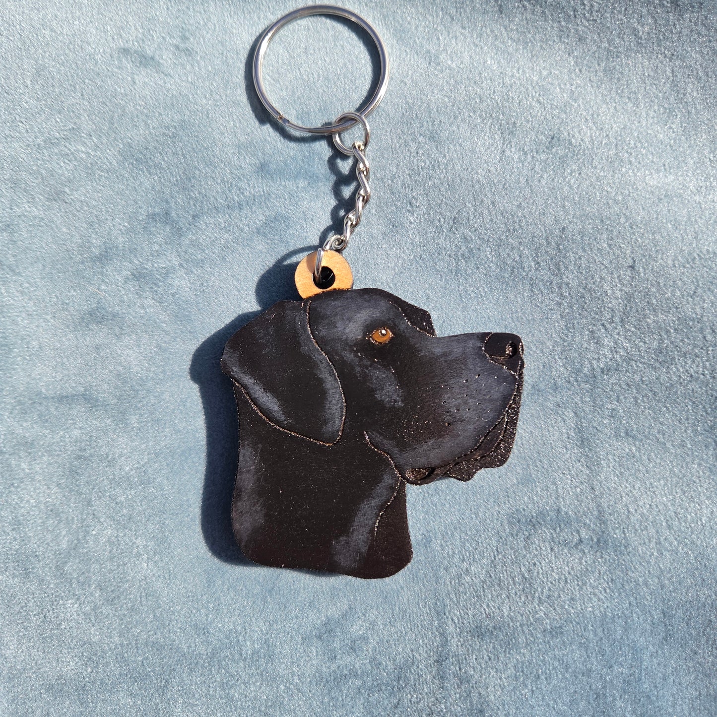 Hand-Painted Wooden Dog Breed Keychain