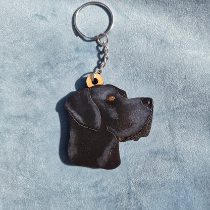 Hand-Painted Wooden Dog Breed Keychain