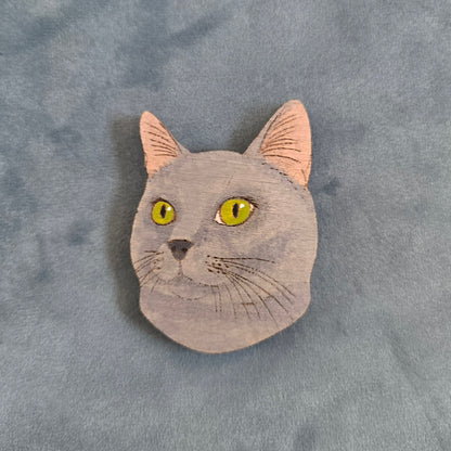 Hand-Painted Wooden Cat Breed Magnet