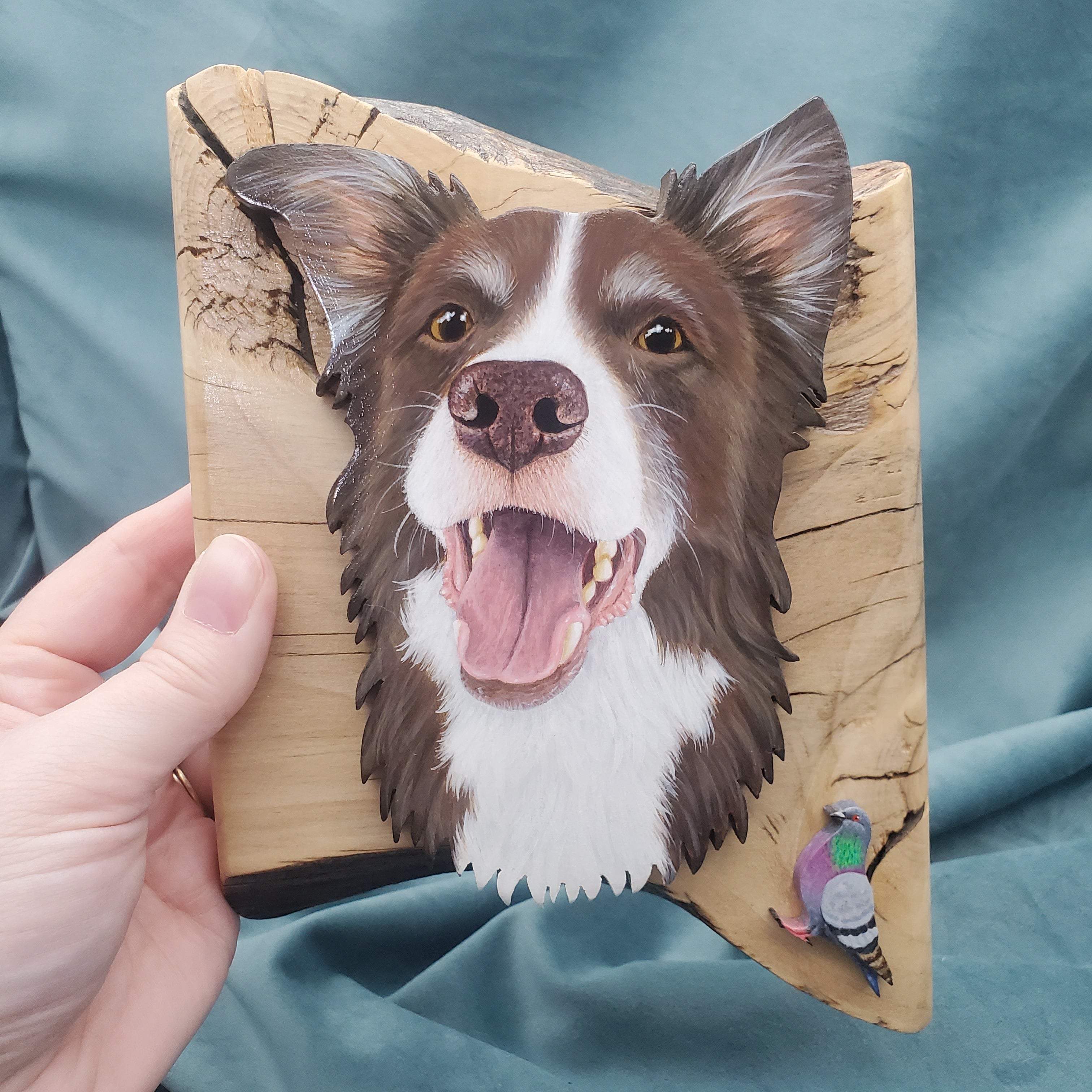 マスミアート陶板画 犬 オーダー額付き The Woodland Keepsake Portrait – Brittany Tilley Art