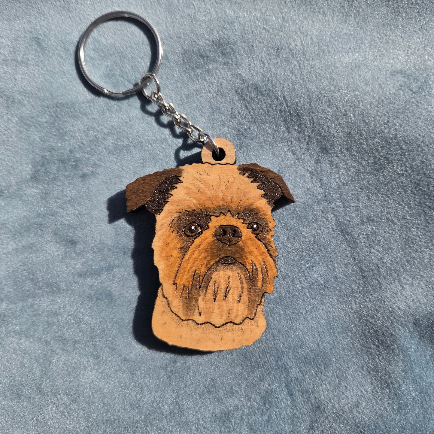 Hand-Painted Wooden Dog Breed Keychain