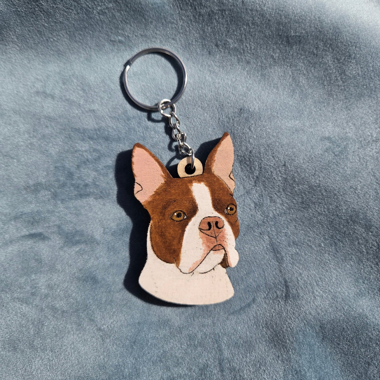 Hand-Painted Wooden Dog Breed Keychain