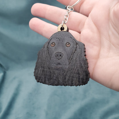 Hand-Painted Wooden Dog Breed Keychain