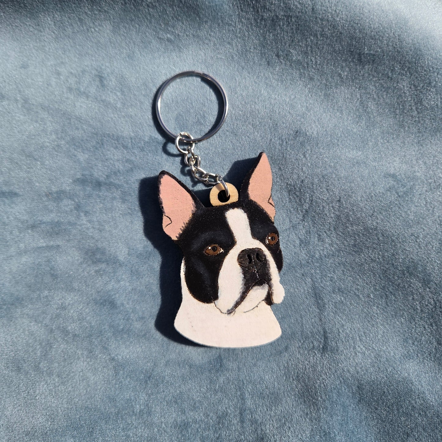 Hand-Painted Wooden Dog Breed Keychain
