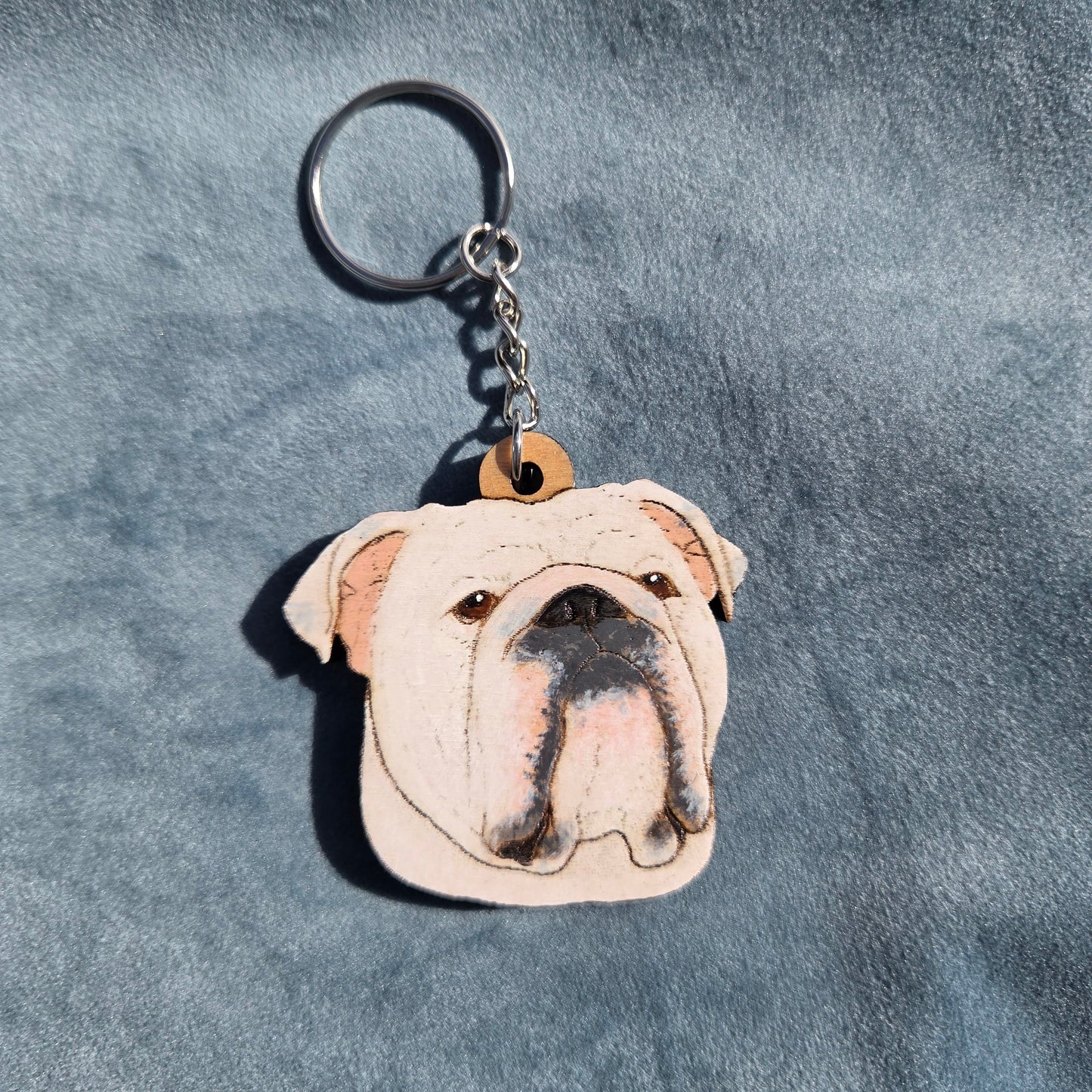 Hand-Painted Wooden Dog Breed Keychain