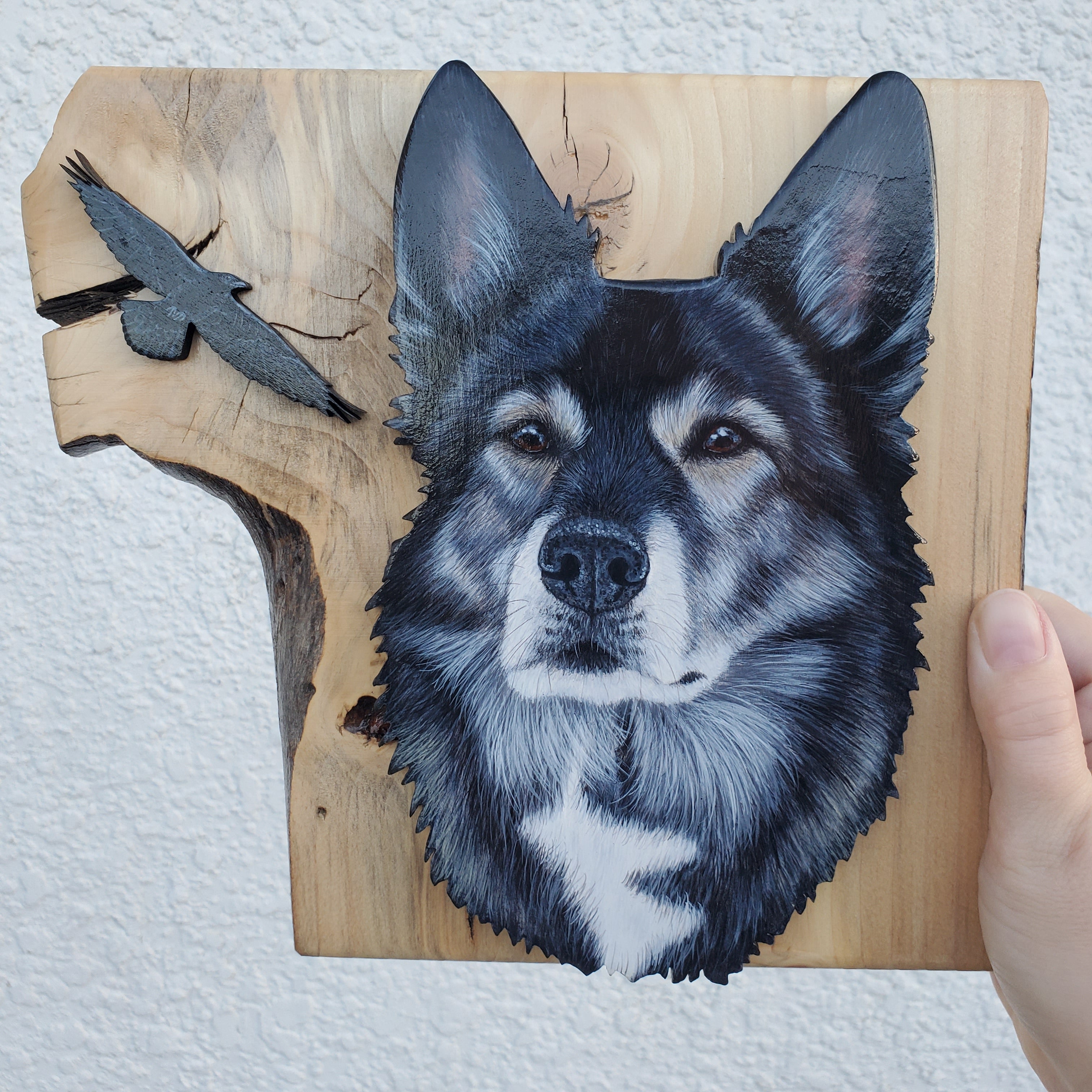 マスミアート陶板画 犬 オーダー額付き The Woodland Keepsake Portrait – Brittany Tilley Art