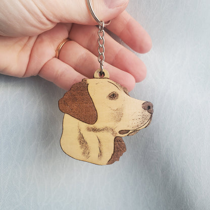 labrador shaped wooden keychain handmade